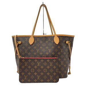Louis Vuitton Neverfull Monogram Canvas Brown Cerise Reddish